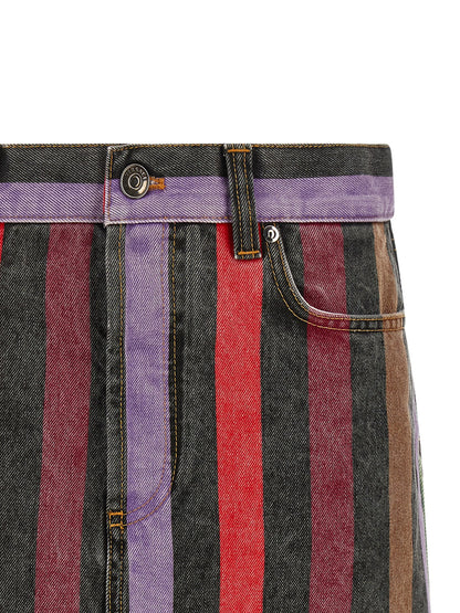 Versace Mehrfarbiger langer Baumwollrock