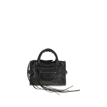 Balenciaga Schwarze Lammleder Schultertasche Ovis Aries Aries
