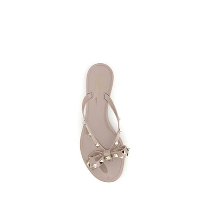 Valentino Garavani Beige Baumwoll-Flip-Flop-Sandalen