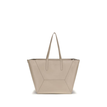 Brunello Cucinelli Beige Calf Leather Bos Taurus Handbag