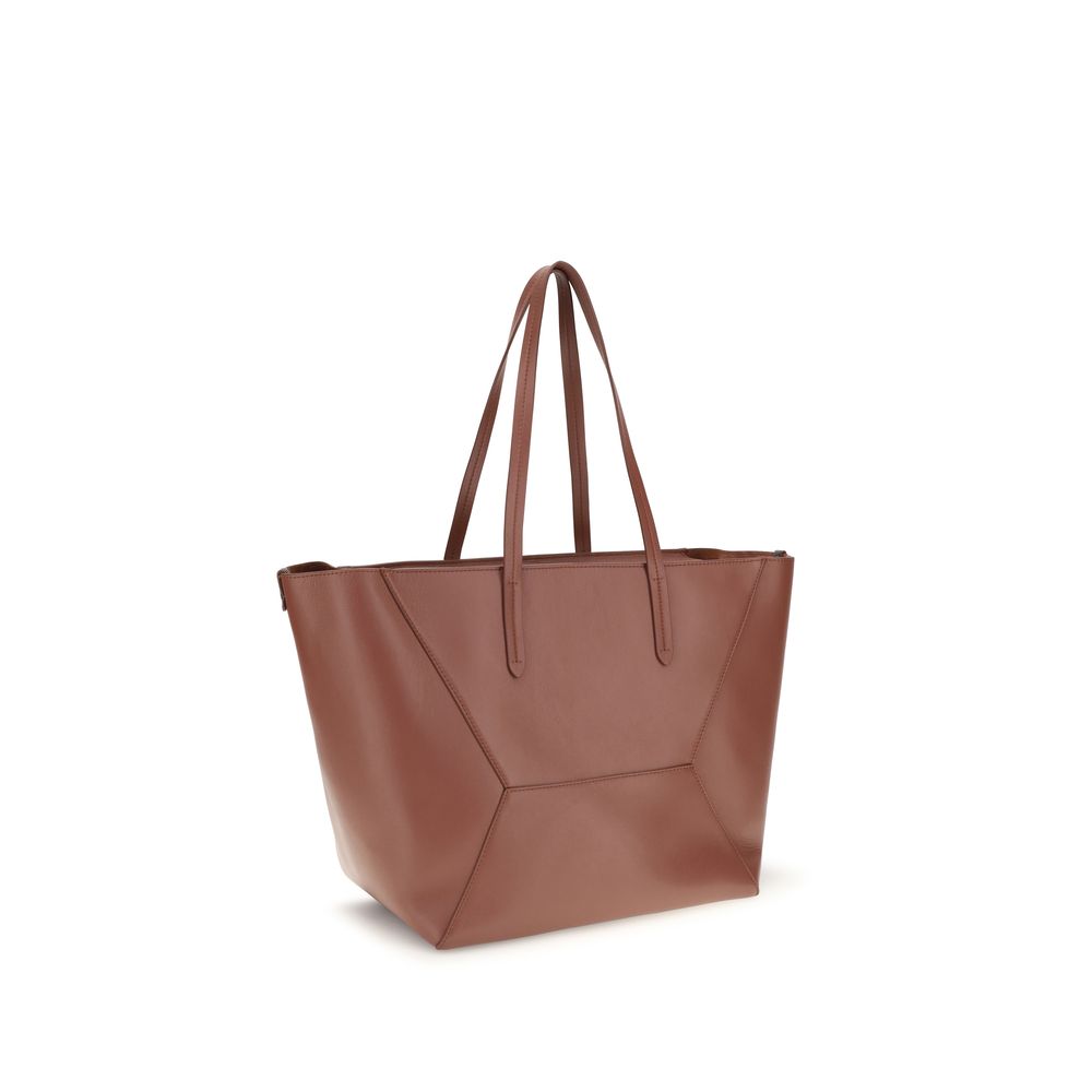 Brunello Cucinelli Multicolor Calf Leather Bos Taurus Handtasche