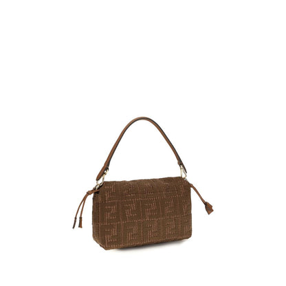 Fendi Braune Raffia-Umhängetasche