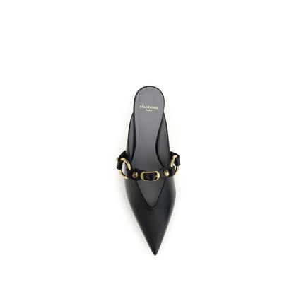 Balenciaga Schwarze Bos Taurus Kalbsleder-Mules