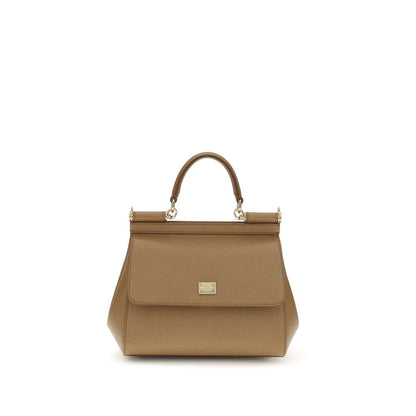 Dolce & Gabbana Beige Kalbsleder Bos Taurus Schultertasche