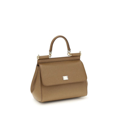 Dolce & Gabbana Beige Kalbsleder Bos Taurus Schultertasche