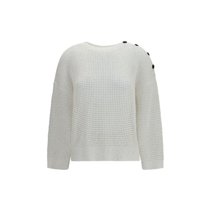 Brunello Cucinelli Weißes Baumwoll-Sweatshirt