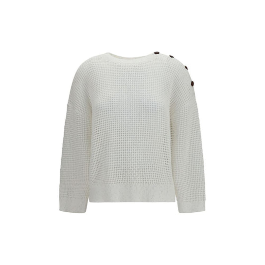 Brunello Cucinelli Weißes Baumwoll-Sweatshirt