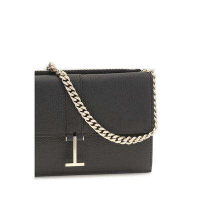 Tom Ford Schwarze Bos Taurus Kalbsleder Schultertasche