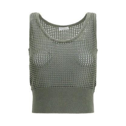 Brunello Cucinelli Zweifarbige Baumwoll-Tanktops