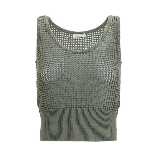 Brunello Cucinelli Zweifarbige Baumwoll-Tanktops