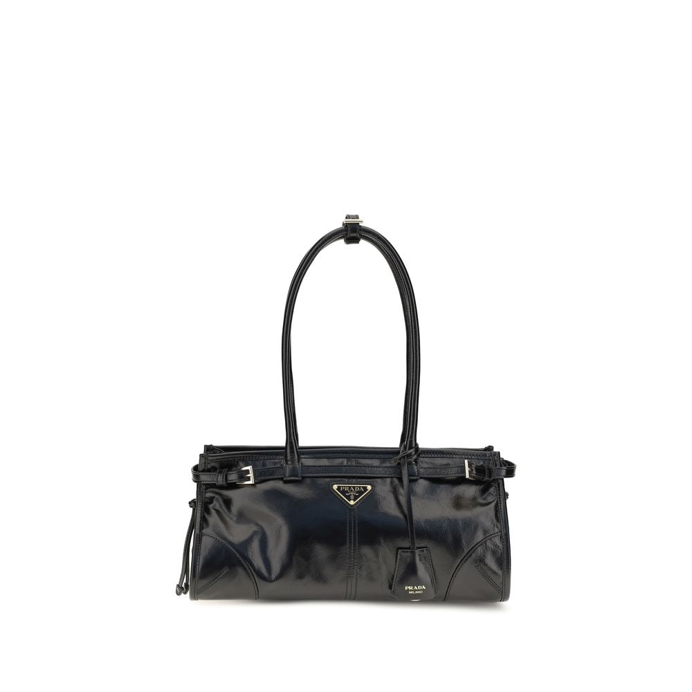 Prada Schwarze Kalbsleder Bos Taurus Handtasche