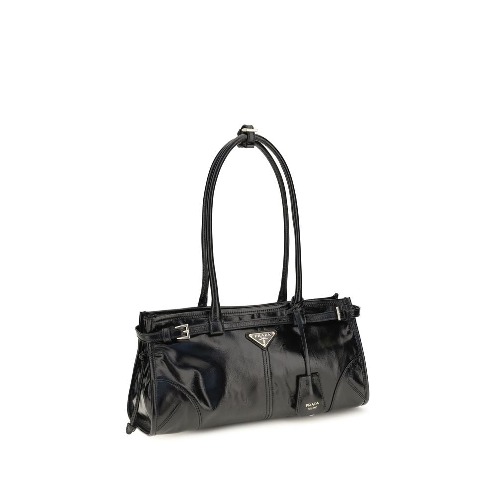 Prada Schwarze Kalbsleder Bos Taurus Handtasche