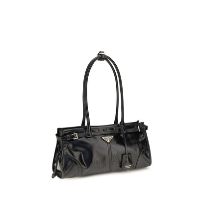Prada Schwarze Kalbsleder Bos Taurus Handtasche