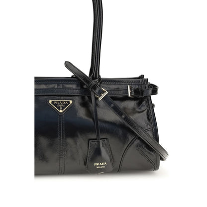 Prada Schwarze Kalbsleder Bos Taurus Handtasche