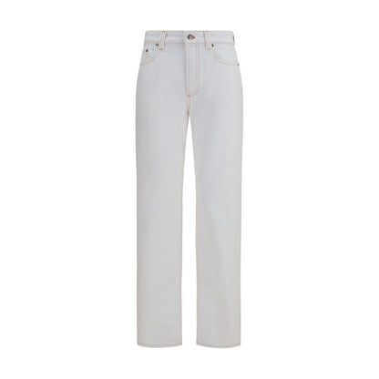 Versace Weiße High-Waist-Jeans aus Baumwolle