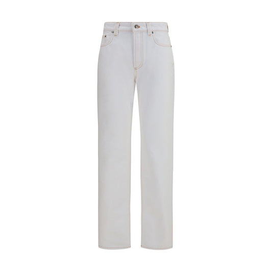 Versace Weiße High-Waist-Jeans aus Baumwolle