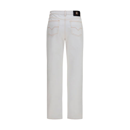 Versace Weiße High-Waist-Jeans aus Baumwolle