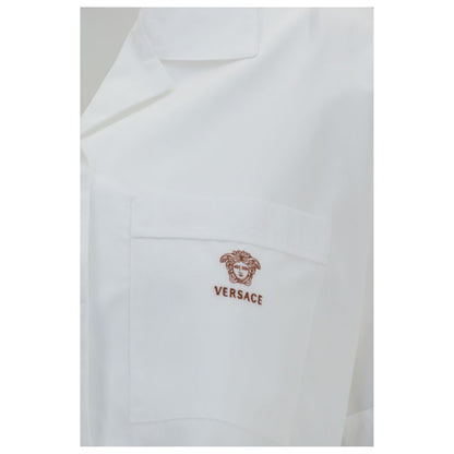Versace Weißes Baumwollkleidhemd