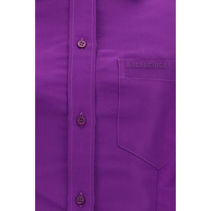 Balenciaga Lila Baumwoll-Kleidhemd