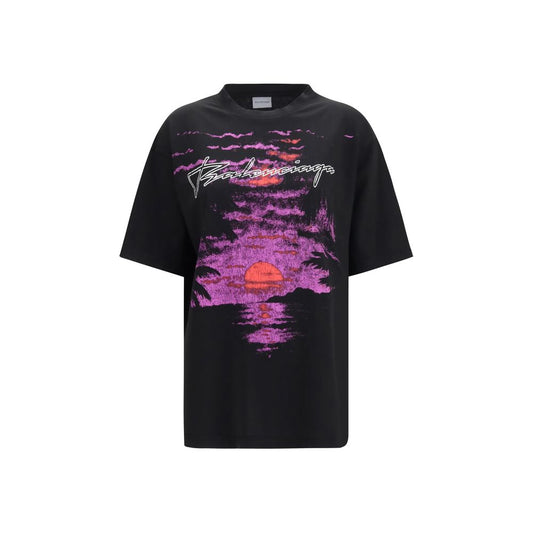Balenciaga Schwarzes Baumwoll-T-Shirt
