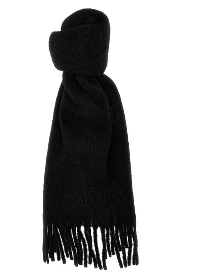 Isabel Marant Schwarzer Schal aus Alpaka und Leder
