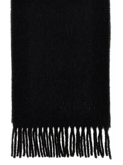 Isabel Marant Schwarzer Schal aus Alpaka und Leder