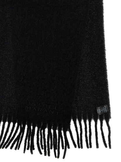 Isabel Marant Schwarzer Schal aus Alpaka und Leder