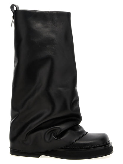 The Attico Schwarzes Kalbsleder Over-the-Knee