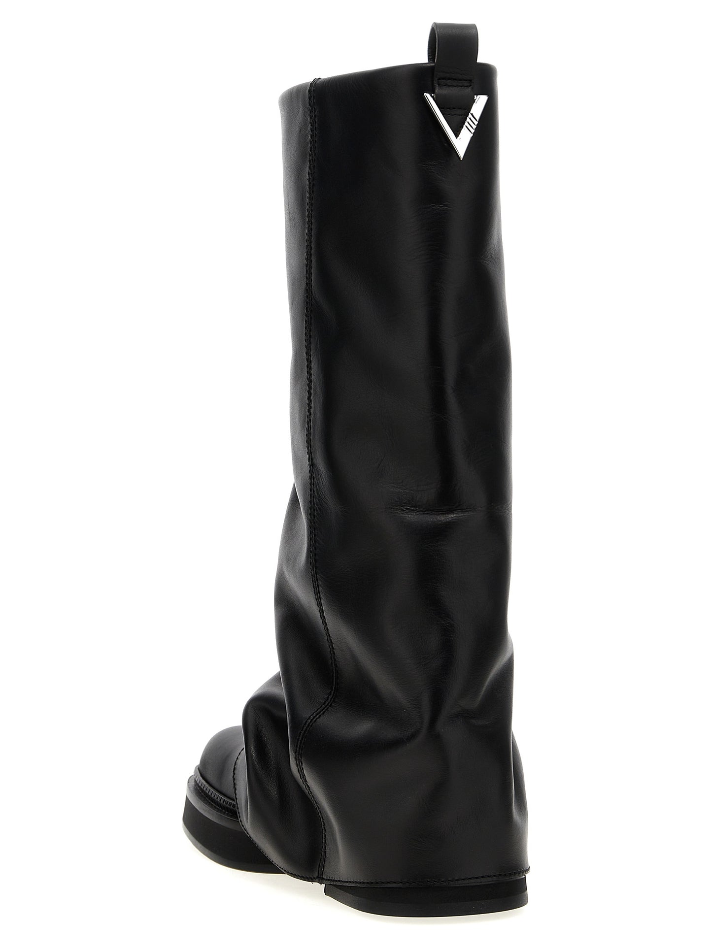 The Attico Schwarzes Kalbsleder Over-the-Knee