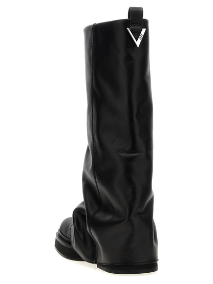 The Attico Schwarzes Kalbsleder Over-the-Knee
