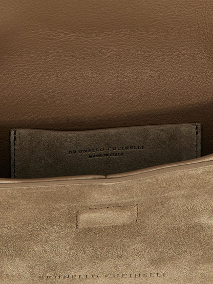 Brunello Cucinelli Graue Clutch aus Kalbsleder