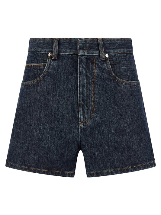 Fendi Blaue Baumwoll-Bermudashorts