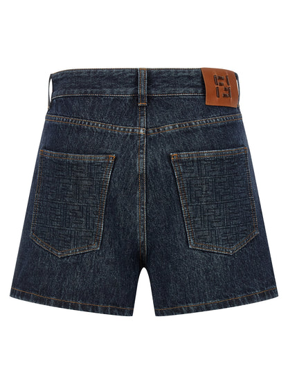 Fendi Blaue Baumwoll-Bermudashorts
