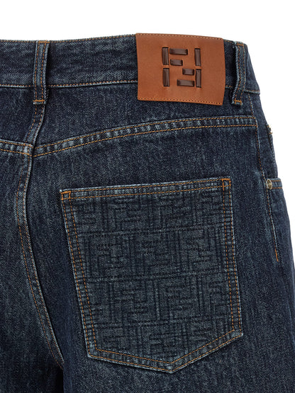 Fendi Blaue Baumwoll-Bermudashorts