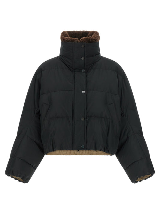 Brunello Cucinelli Schwarze Baumwoll-Shell-Jacke
