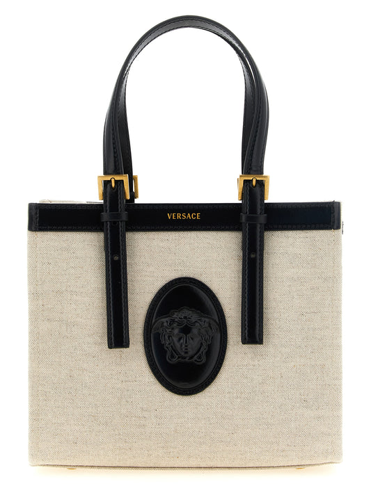 Versace Beige Leinen-Tragetasche