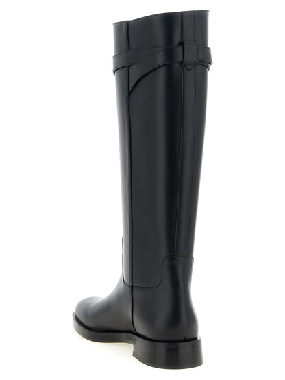 Valentino Garavani Schwarzes Kalbsleder Over-the-Knee