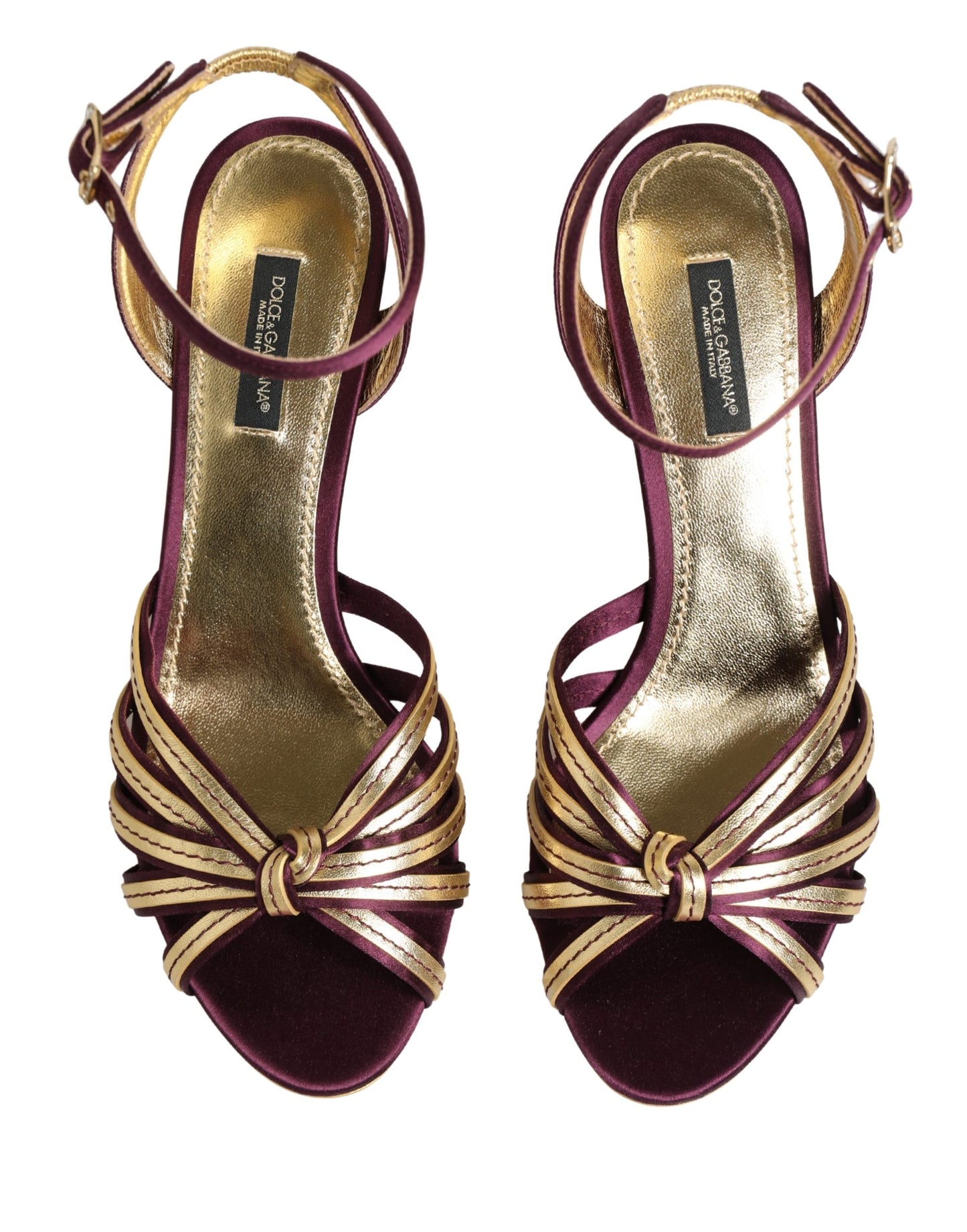 Dolce & Gabbana Lila Goldene Keira Perlenschuhe Sandalen