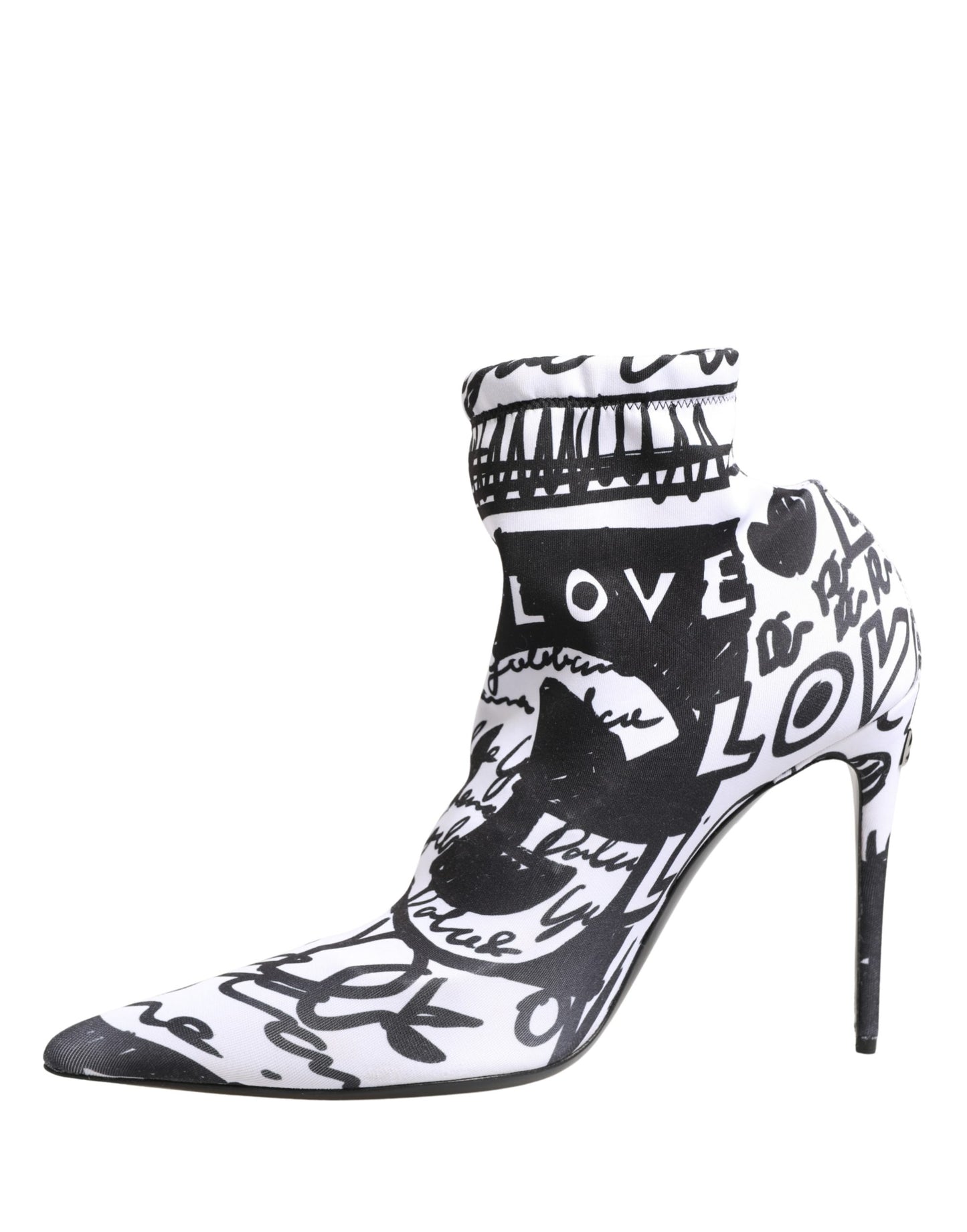 Dolce & Gabbana Weiße Stretch-Stiefeletten mit Graffiti-Print