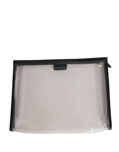 Dolce & Gabbana Transparente PVC-Clutch mit Kalbslederbesatz