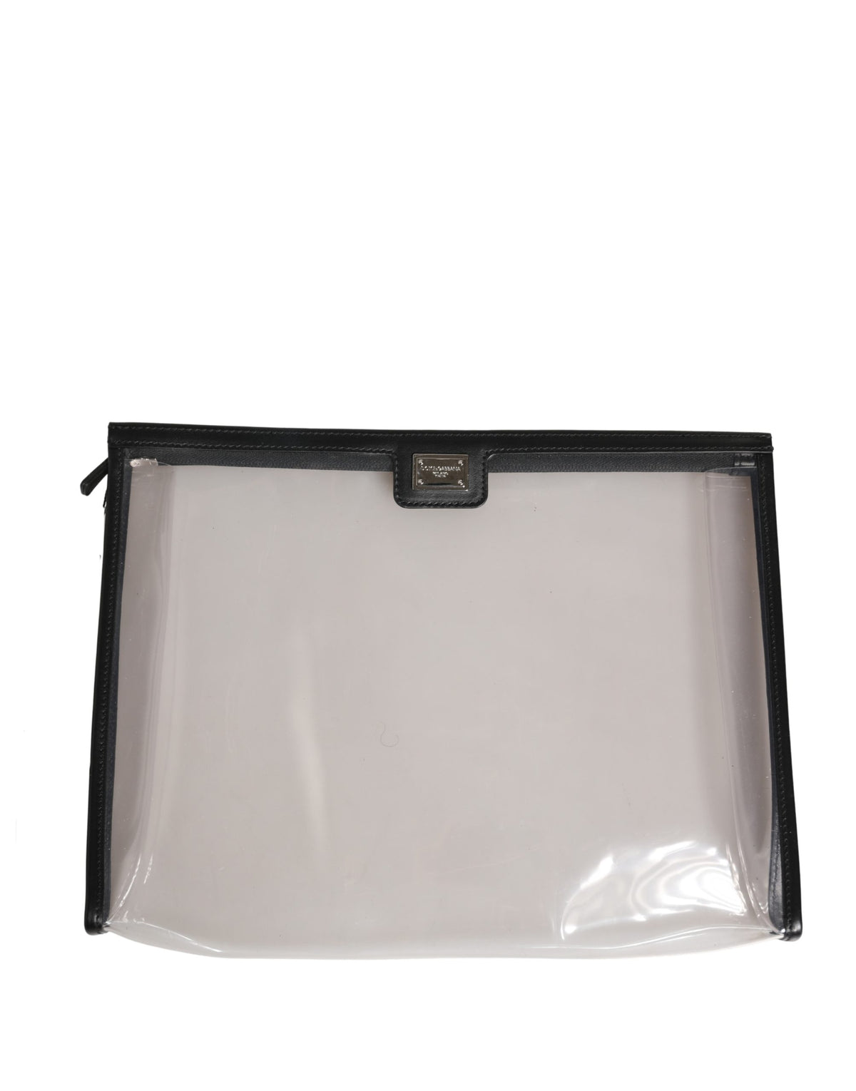 Dolce & Gabbana Transparente PVC-Clutch mit Kalbslederbesatz