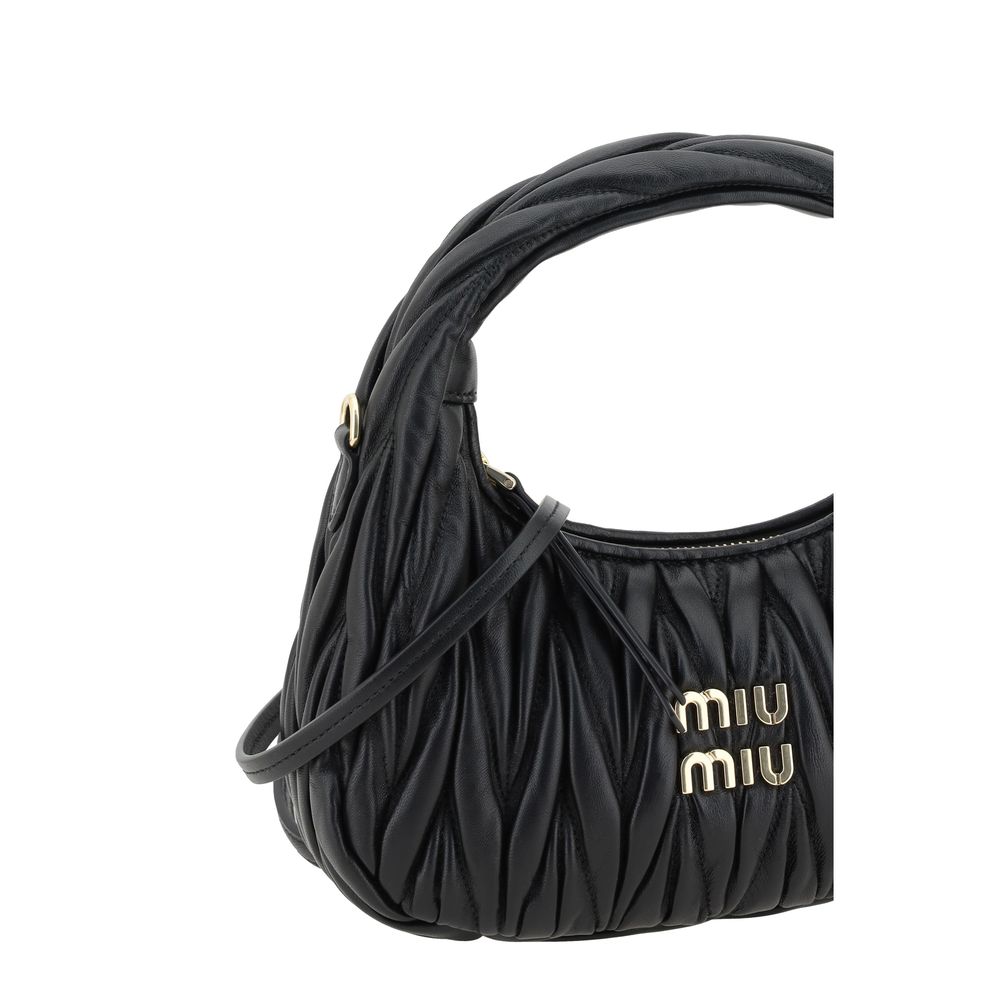 Miu Miu Schwarze Kalbsleder Bos Taurus Handtasche