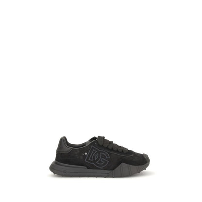 Dolce & Gabbana Schwarze Bos Taurus Kalbsleder Chunky Sneaker
