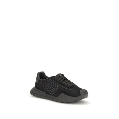 Dolce & Gabbana Schwarze Bos Taurus Kalbsleder Chunky Sneaker