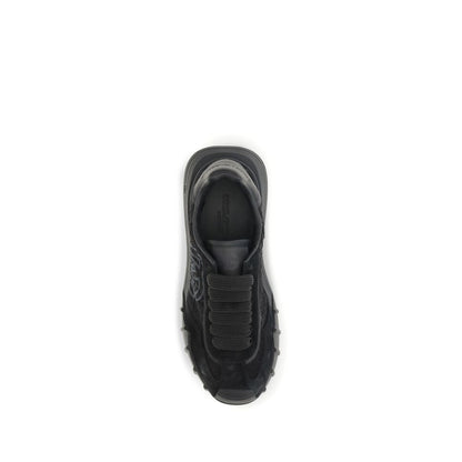 Dolce & Gabbana Schwarze Bos Taurus Kalbsleder Chunky Sneaker