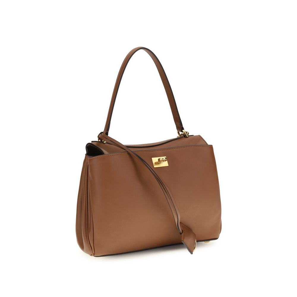 Balenciaga Braune Kalbsleder Bos Taurus Schultertasche