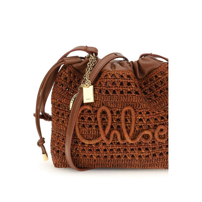 Chloé Braune Raffia-Umhängetasche