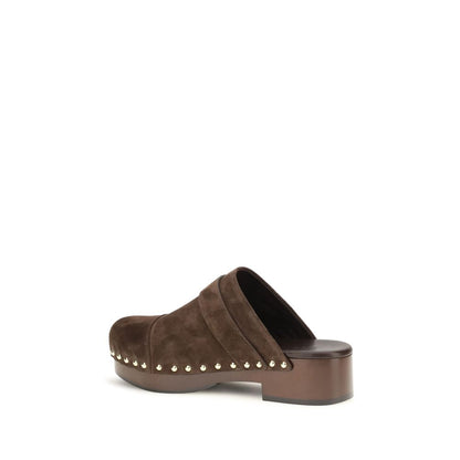 Chloé Braune Kalbsleder Bos Taurus Clogs