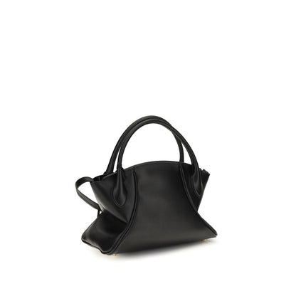 Balmain Schwarze Kalbsleder Bos Taurus Handtasche