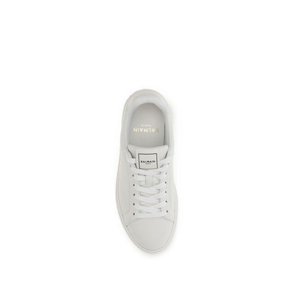Balmain Weiße Kalbsleder Bos Taurus Athletic Sneaker
